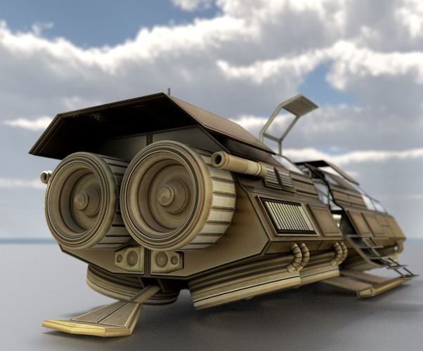 Futuristic Transport Shuttle  Free low-poly 3D model_48