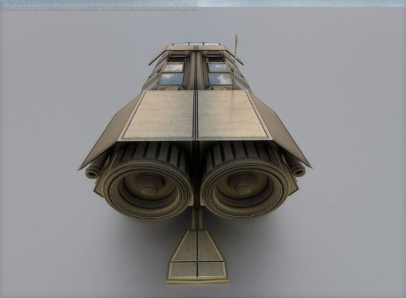 Futuristic Transport Shuttle  Free low-poly 3D model_18