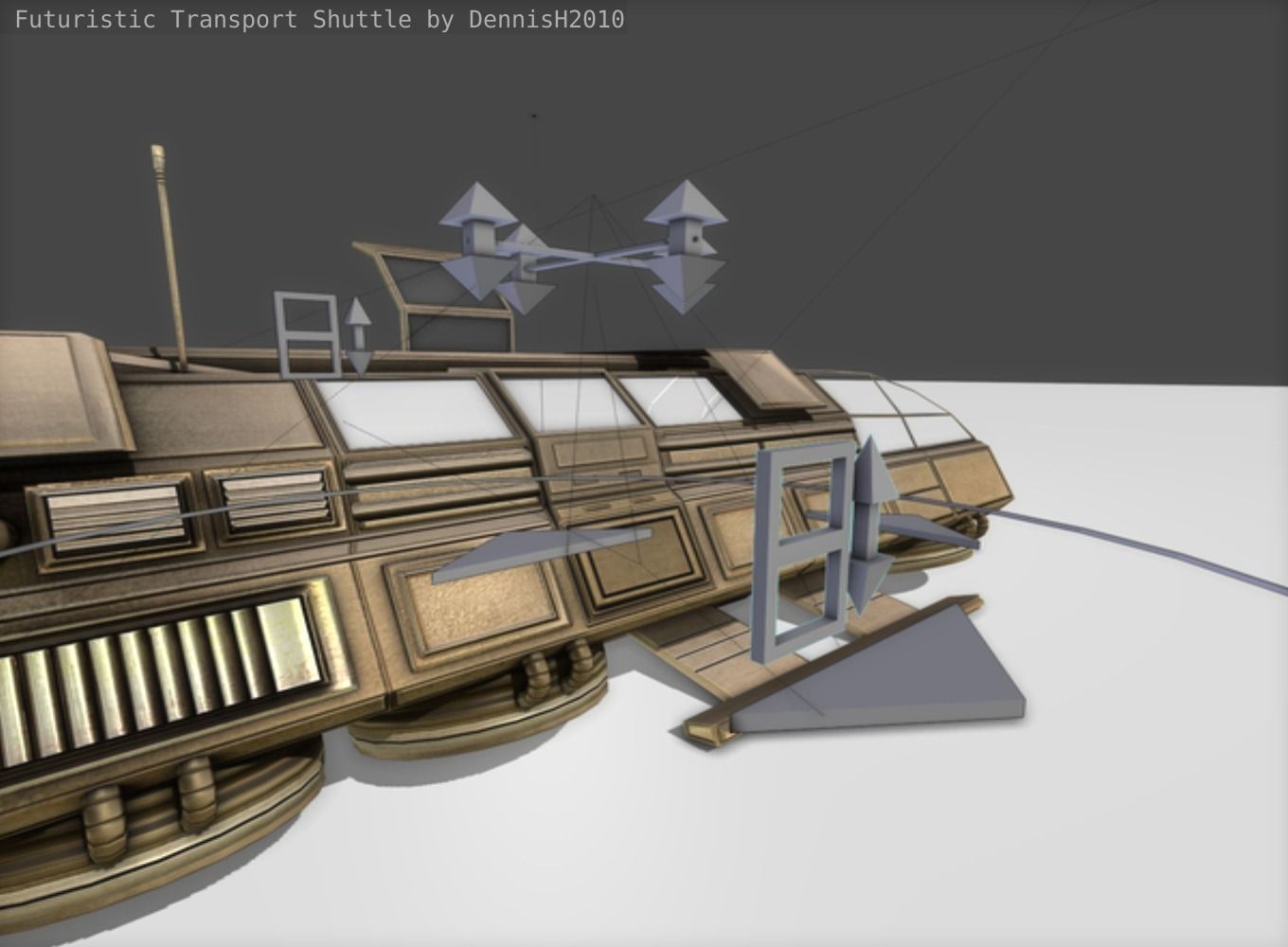 Futuristic Transport Shuttle  Free low-poly 3D model_31
