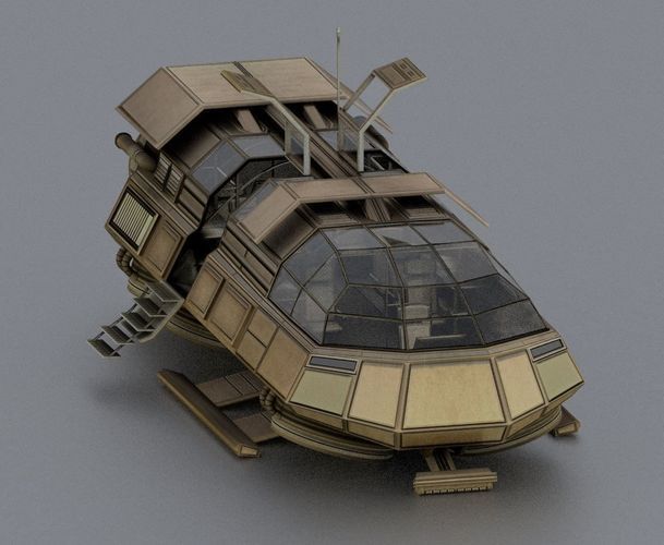 Futuristic Transport Shuttle  Free low-poly 3D model_76