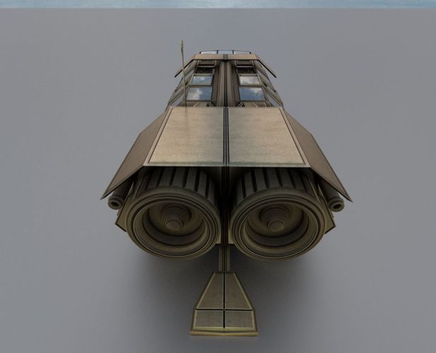 Futuristic Transport Shuttle  Free low-poly 3D model_57