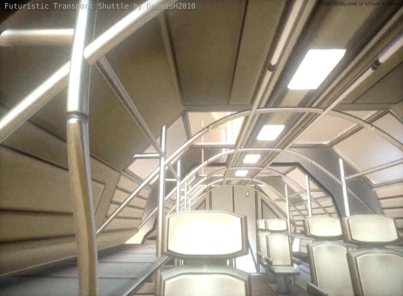 Futuristic Transport Shuttle  Free low-poly 3D model_35