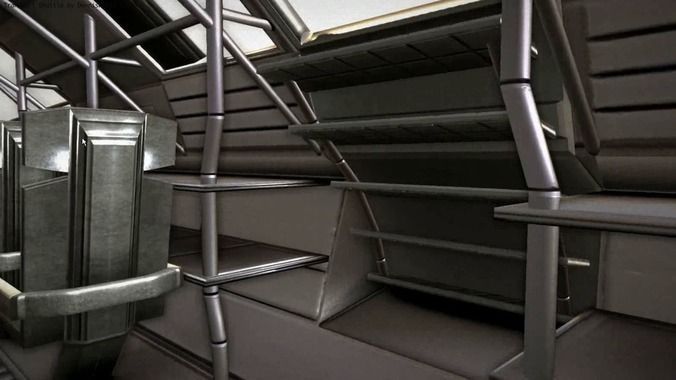 Futuristic Transport Shuttle  Free low-poly 3D model_100