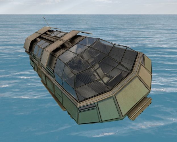 Futuristic Transport Shuttle  Free low-poly 3D model_66