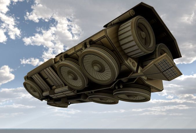 Futuristic Transport Shuttle  Free low-poly 3D model_62