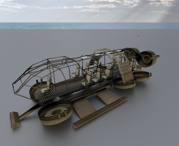 Futuristic Transport Shuttle  Free low-poly 3D model_117