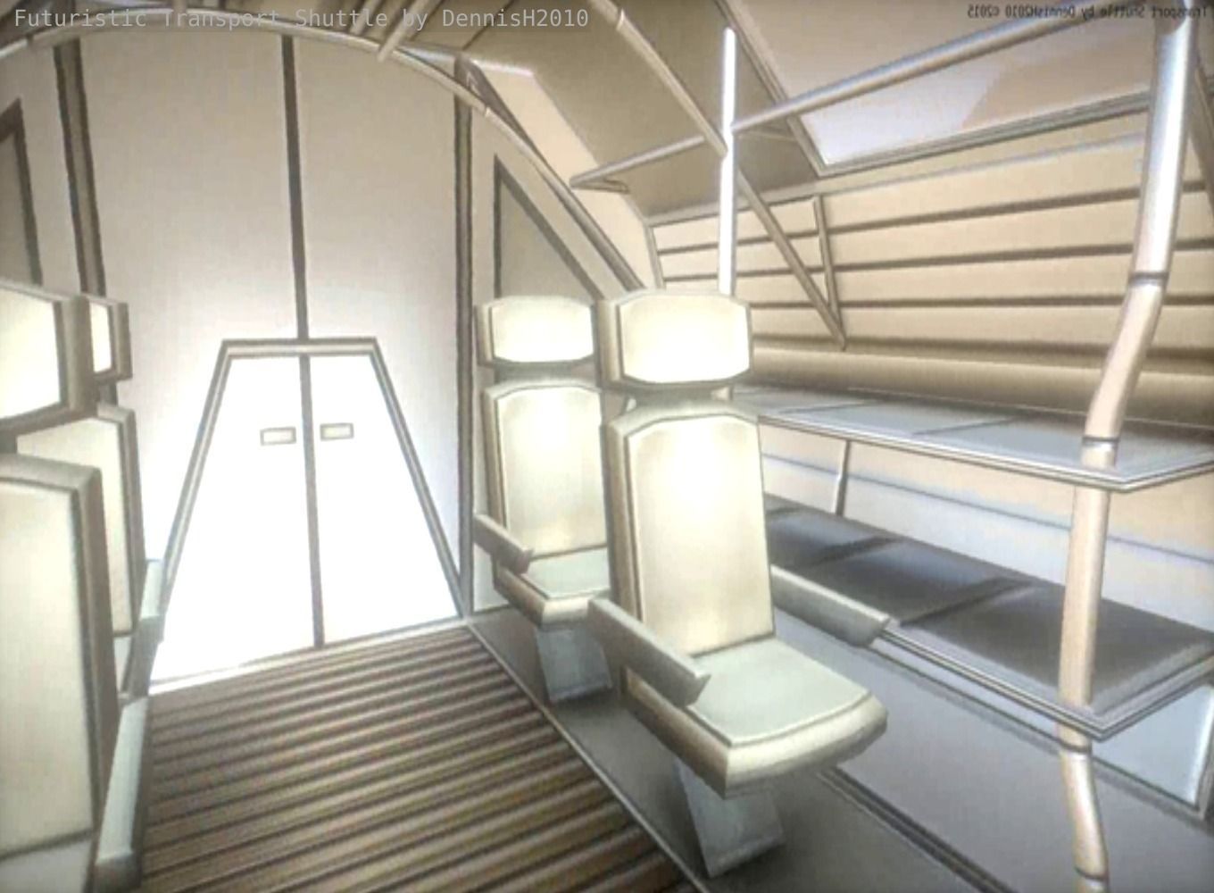 Futuristic Transport Shuttle  Free low-poly 3D model_33