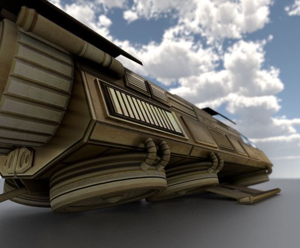 Futuristic Transport Shuttle  Free low-poly 3D model_104