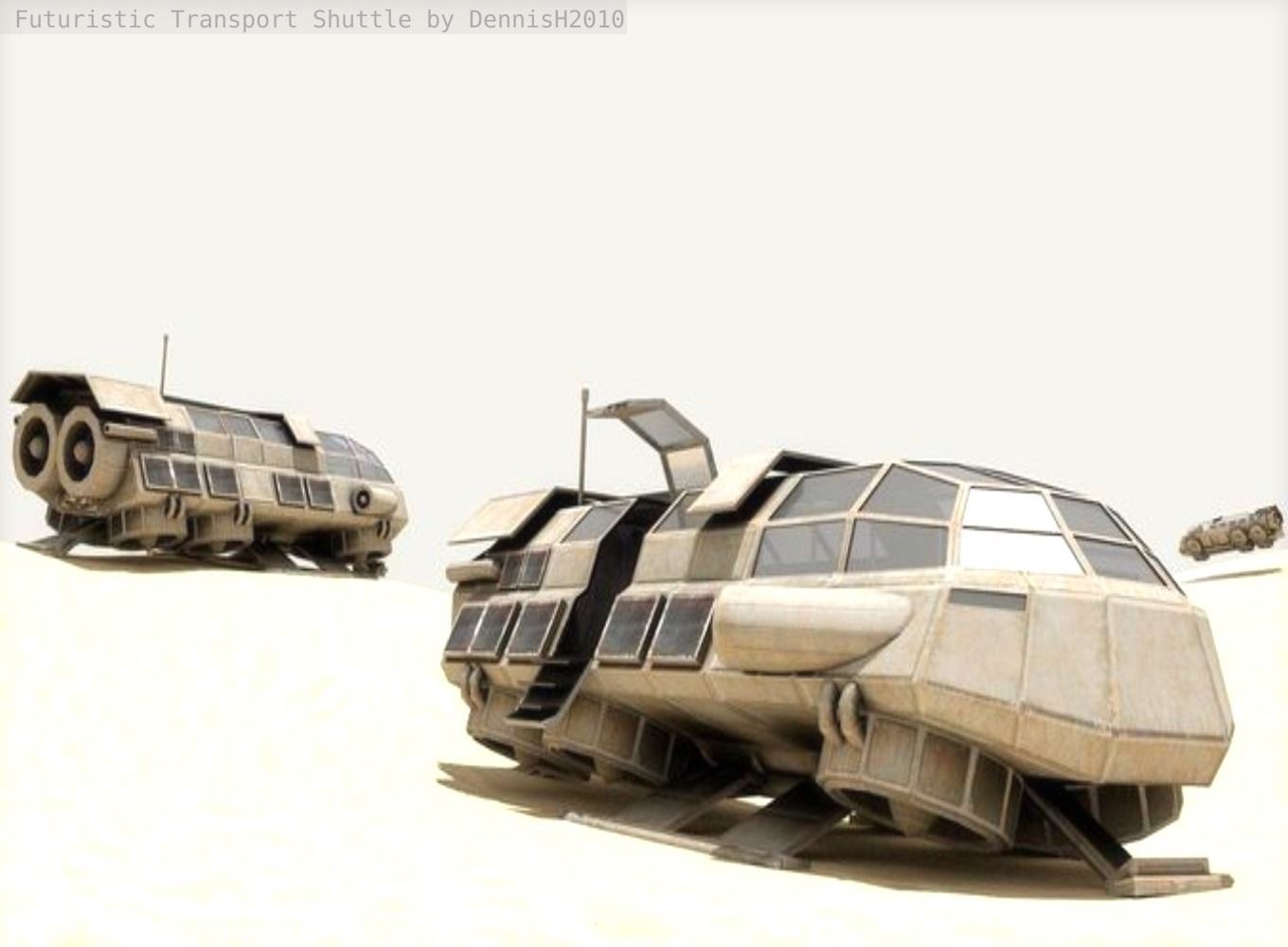 Futuristic Transport Shuttle  Free low-poly 3D model_50