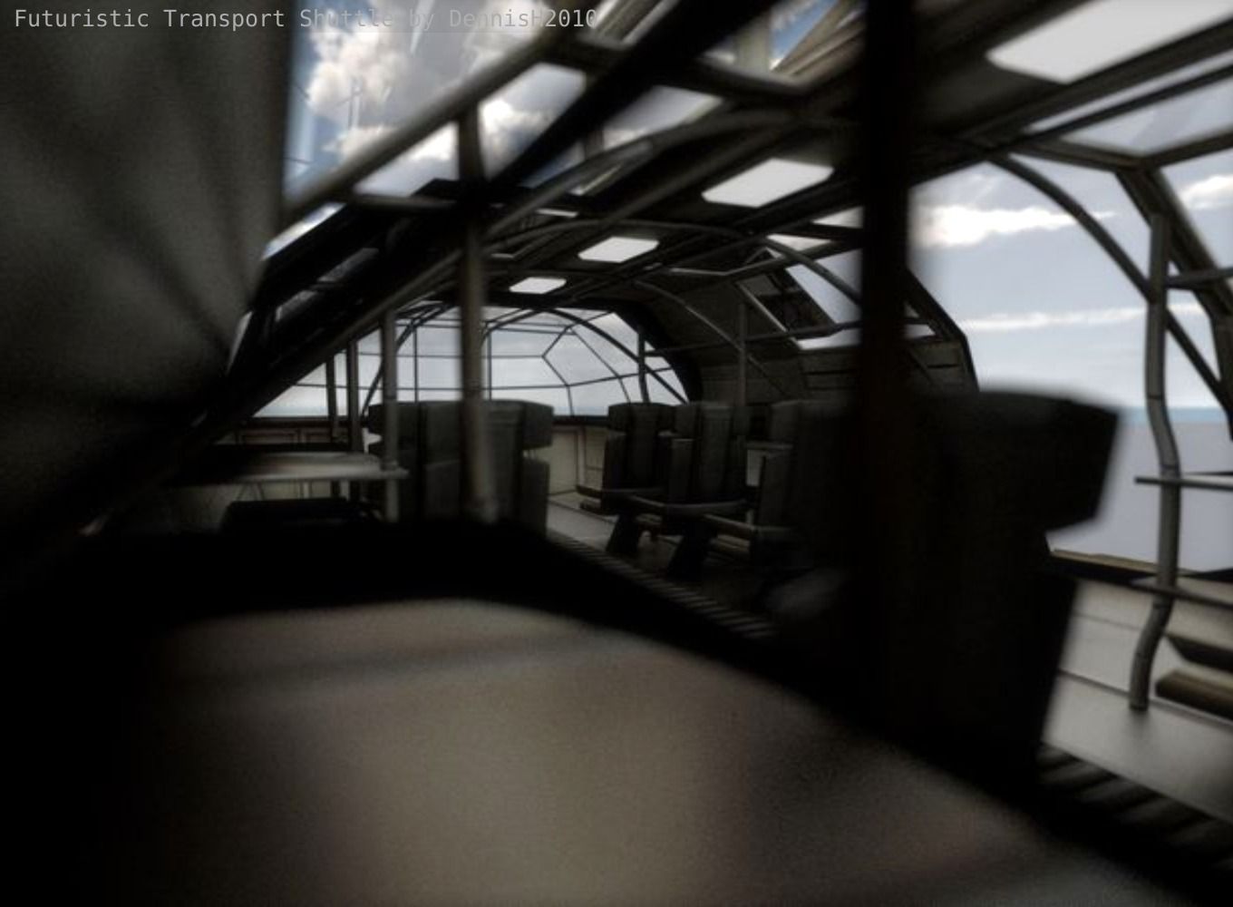 Futuristic Transport Shuttle  Free low-poly 3D model_73