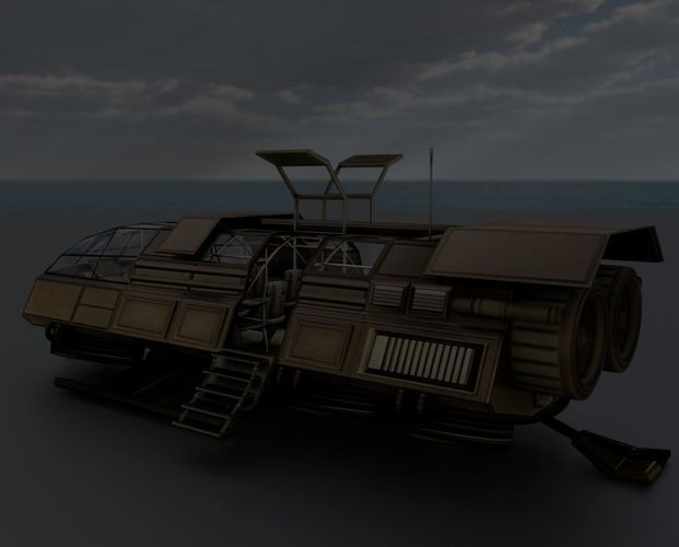 Futuristic Transport Shuttle  Free low-poly 3D model_82