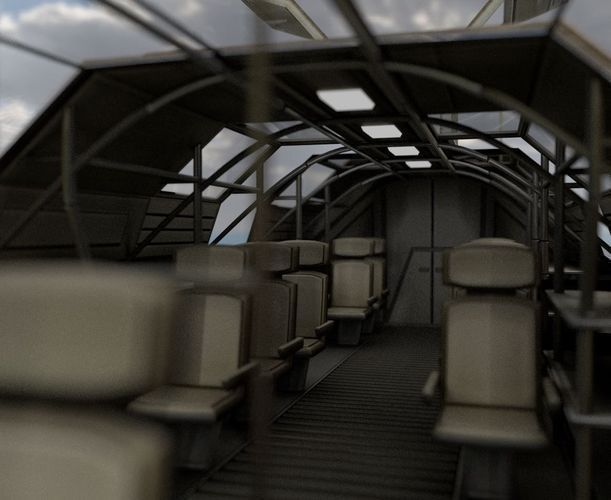 Futuristic Transport Shuttle  Free low-poly 3D model_107