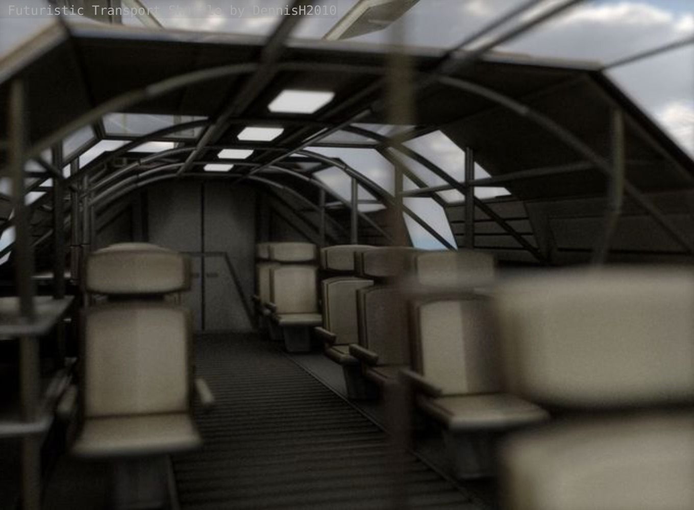 Futuristic Transport Shuttle  Free low-poly 3D model_53