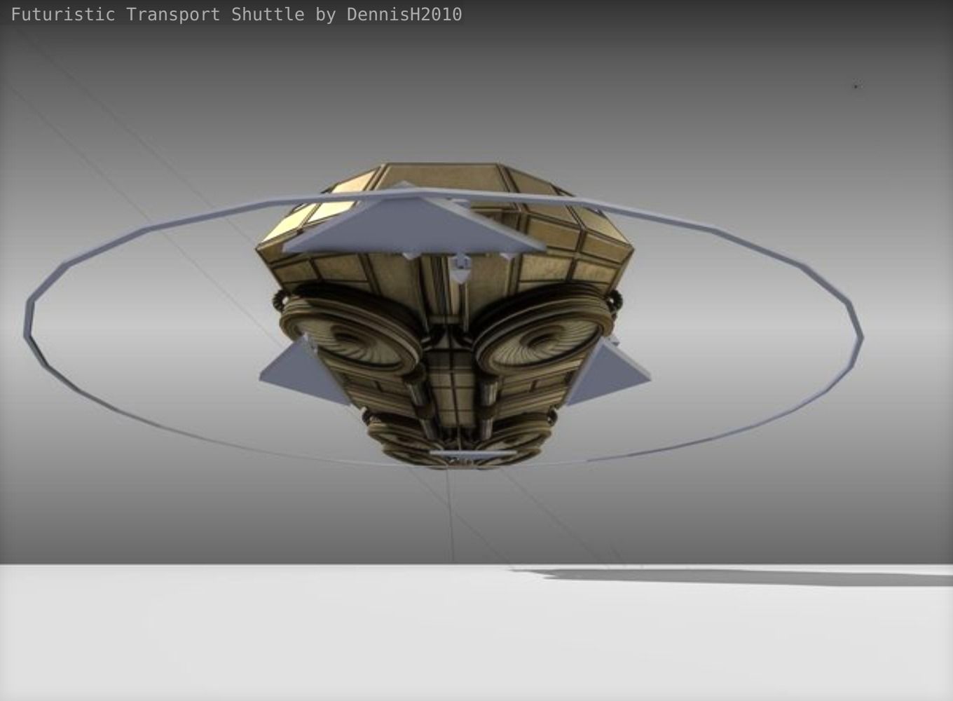 Futuristic Transport Shuttle  Free low-poly 3D model_7