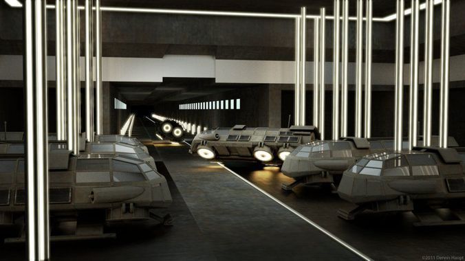 Futuristic Transport Shuttle  Free low-poly 3D model_93