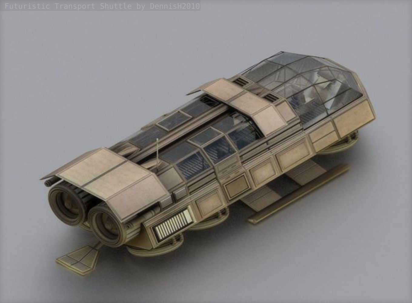 Futuristic Transport Shuttle  Free low-poly 3D model_42