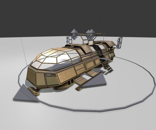 Futuristic Transport Shuttle  Free low-poly 3D model_81