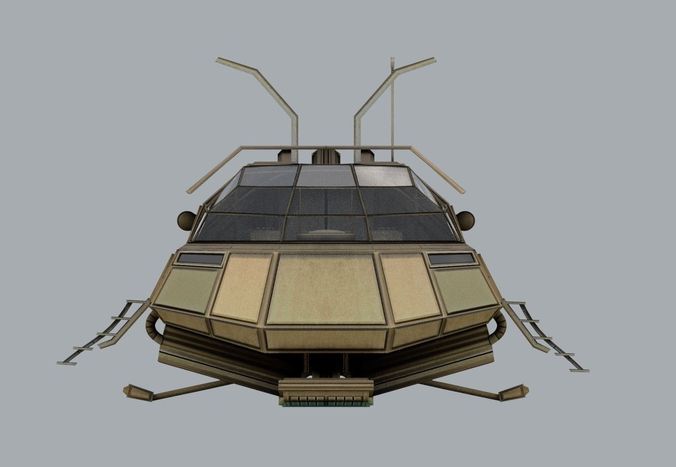 Futuristic Transport Shuttle  Free low-poly 3D model_85