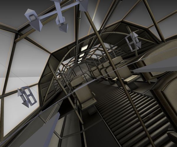 Futuristic Transport Shuttle  Free low-poly 3D model_44