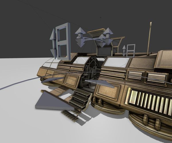 Futuristic Transport Shuttle  Free low-poly 3D model_58