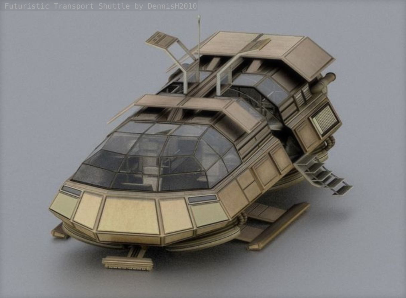 Futuristic Transport Shuttle  Free low-poly 3D model_28