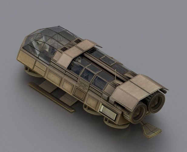 Futuristic Transport Shuttle  Free low-poly 3D model_106