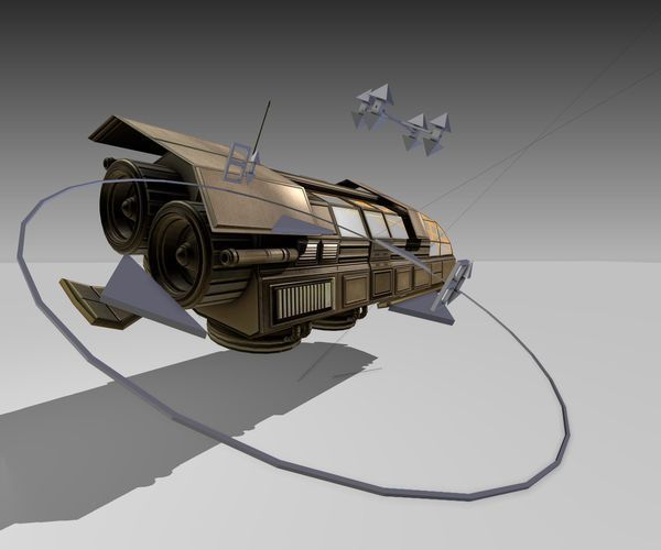 Futuristic Transport Shuttle  Free low-poly 3D model_116