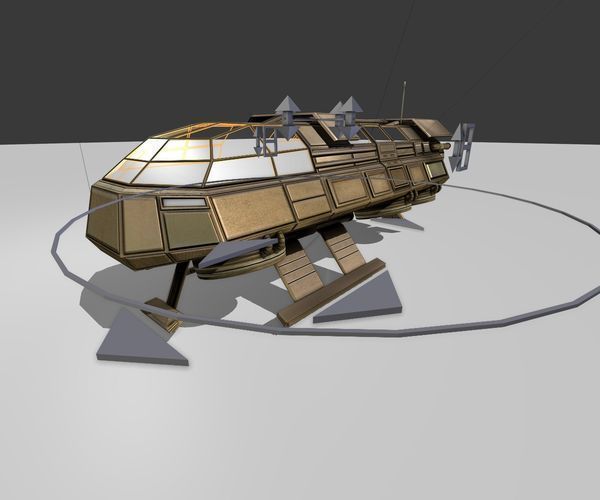 Futuristic Transport Shuttle  Free low-poly 3D model_45