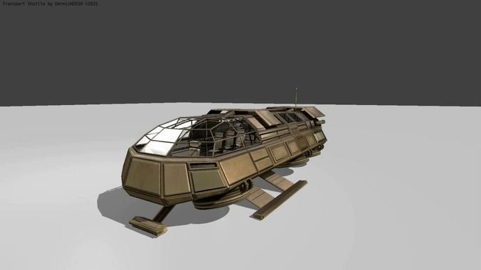 Futuristic Transport Shuttle  Free low-poly 3D model_118