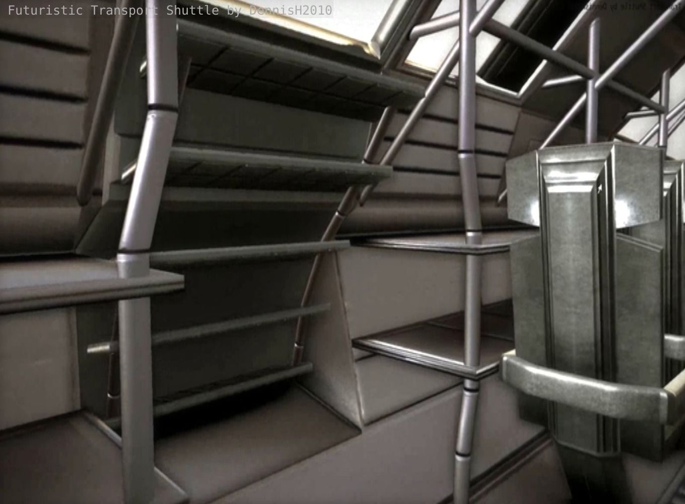 Futuristic Transport Shuttle  Free low-poly 3D model_26