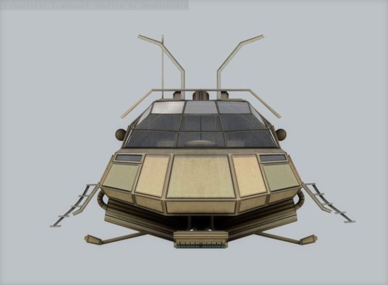 Futuristic Transport Shuttle  Free low-poly 3D model_19