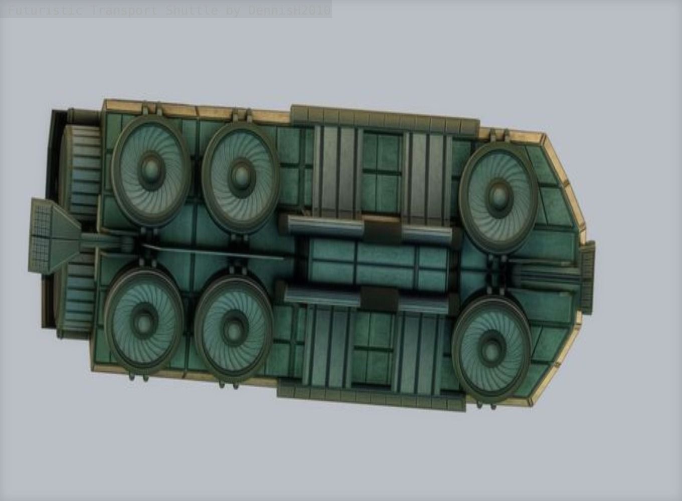 Futuristic Transport Shuttle  Free low-poly 3D model_34