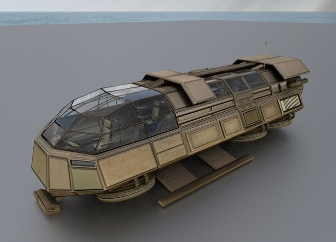 Futuristic Transport Shuttle  Free low-poly 3D model_109