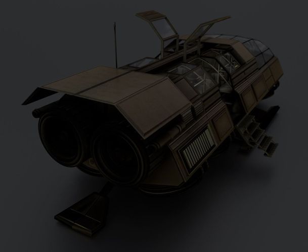 Futuristic Transport Shuttle  Free low-poly 3D model_80