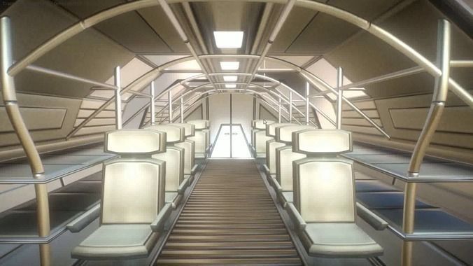 Futuristic Transport Shuttle  Free low-poly 3D model_78