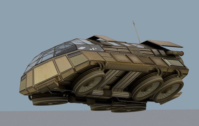 Futuristic Transport Shuttle  Free low-poly 3D model_87