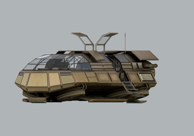 Futuristic Transport Shuttle  Free low-poly 3D model_88