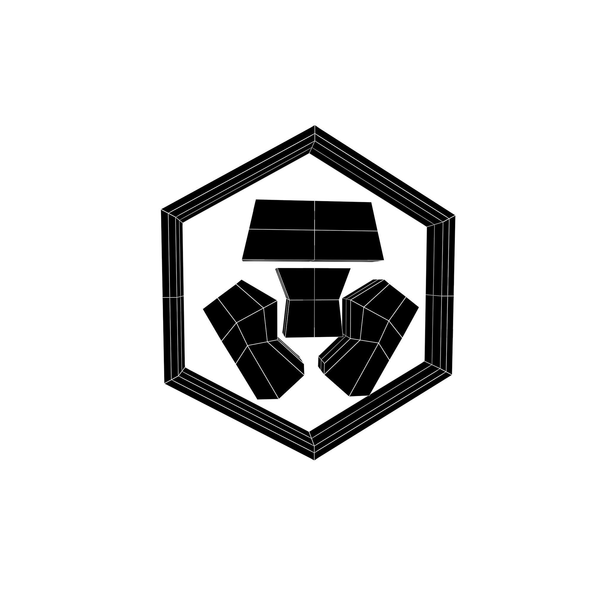 Crypto Com Coin v1 003 Low-poly 3D model_4