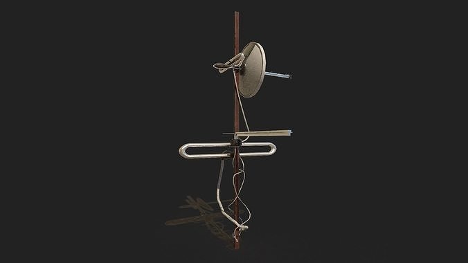 Antenna clock Low-poly 3D model