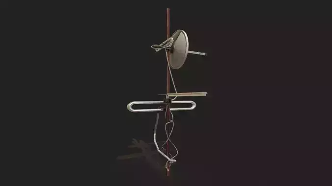 Antenna clock Low-poly 3D model