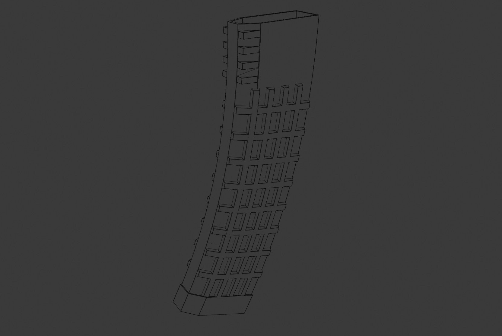 Assault Rifle Magazine Low-poly 3D model_1
