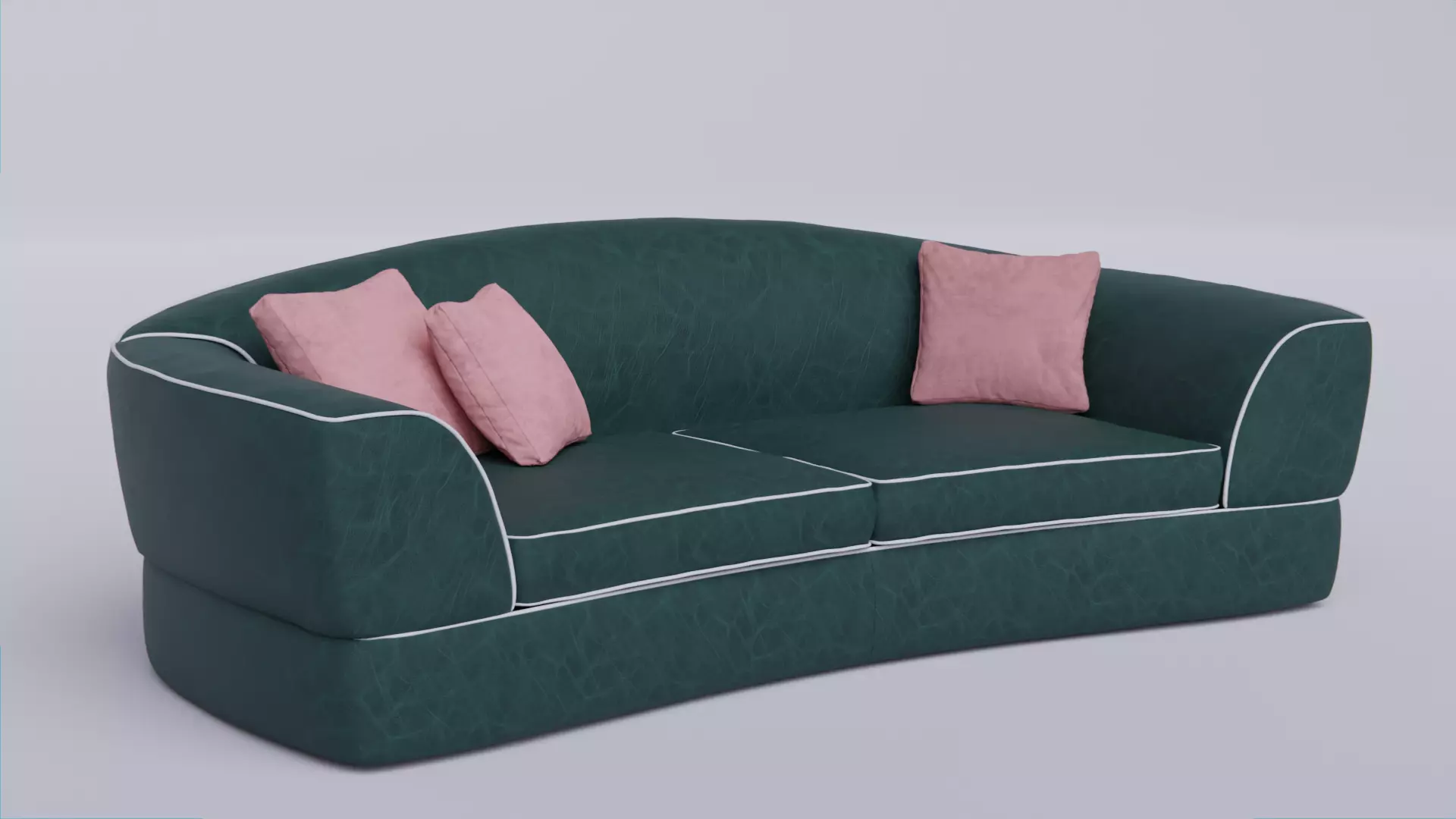 Pleasant Leather Curve Sofa Free 3D model