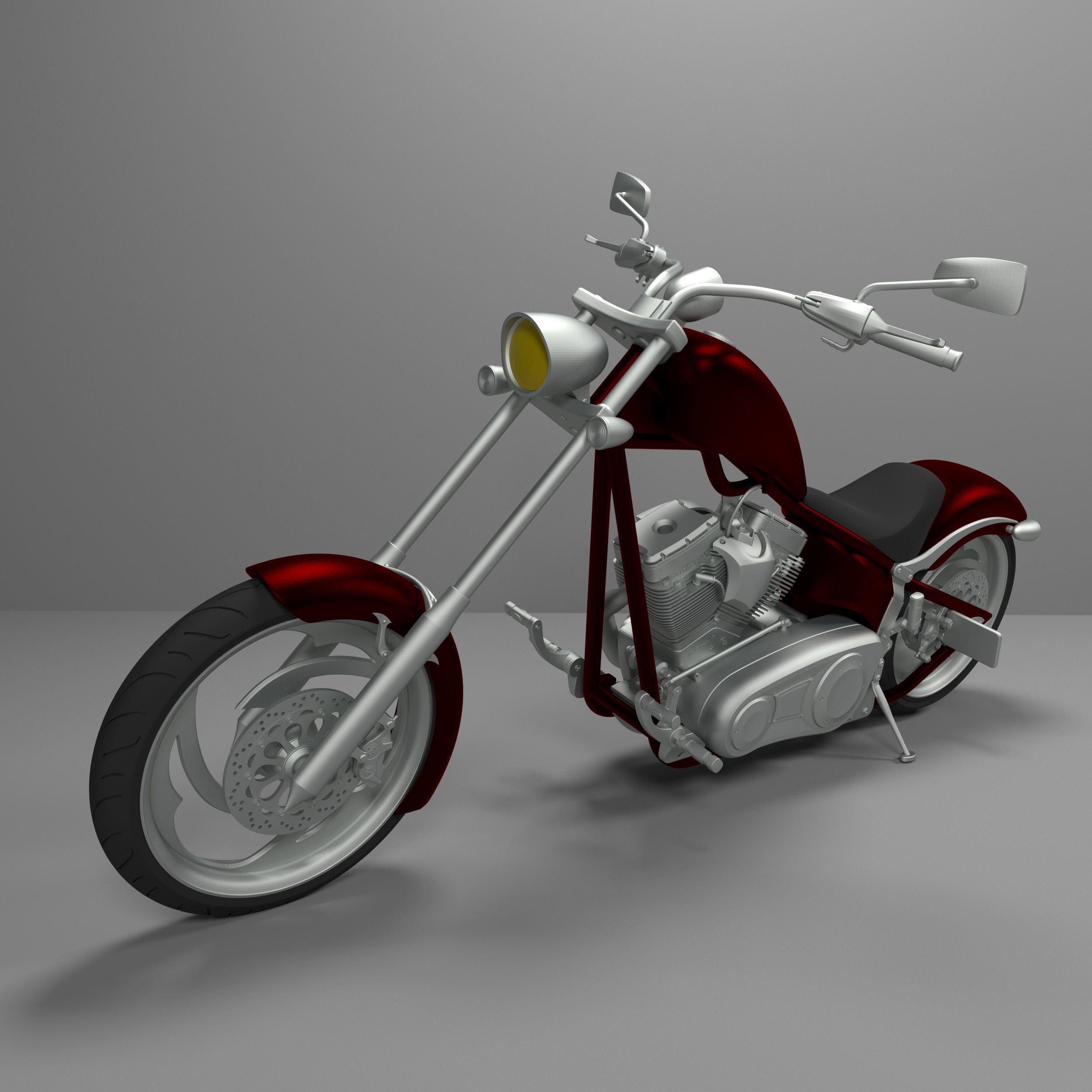 Big Dog K9 Chopper Motorcycle 3D Printable Model 3D print model_2