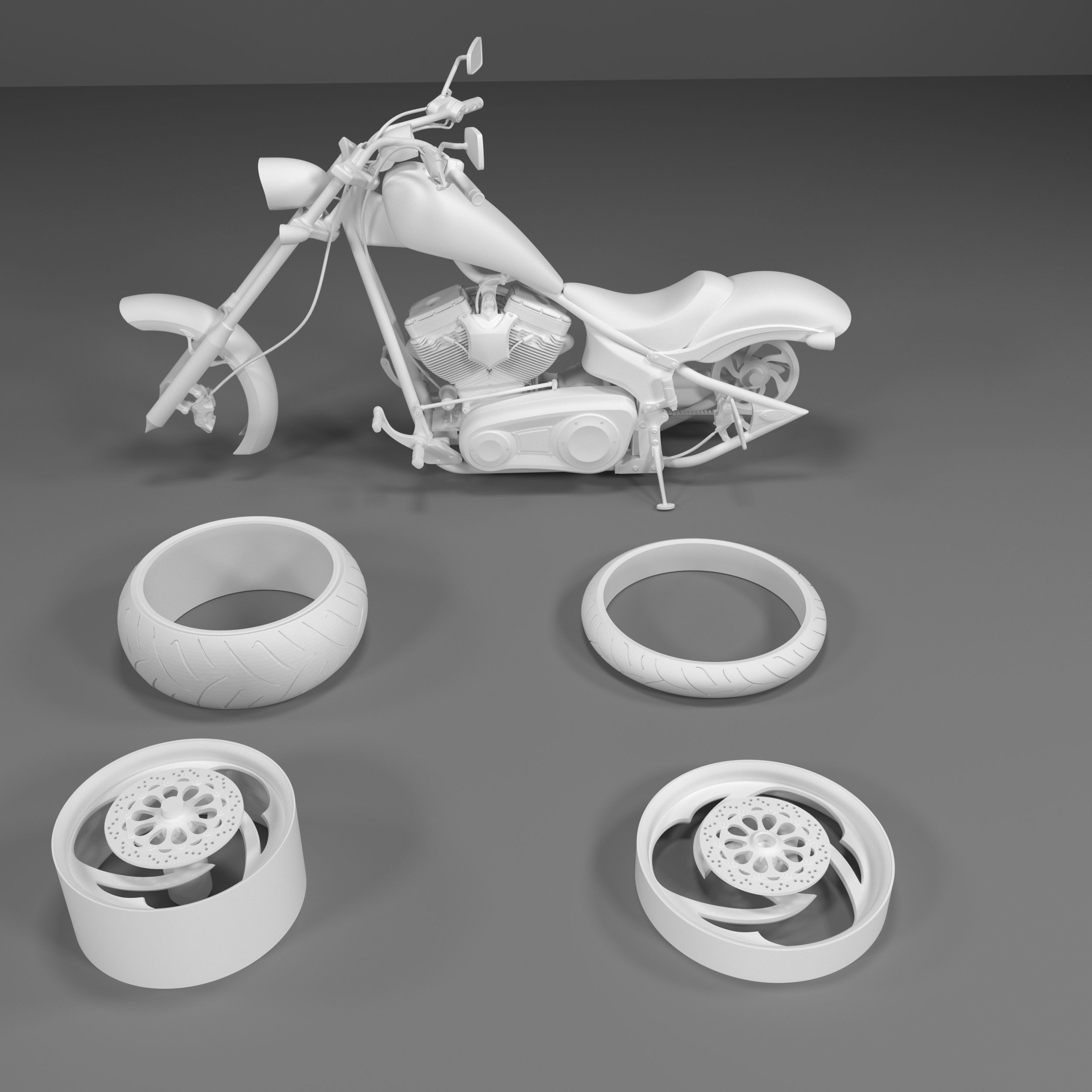 Big Dog K9 Chopper Motorcycle 3D Printable Model 3D print model_13