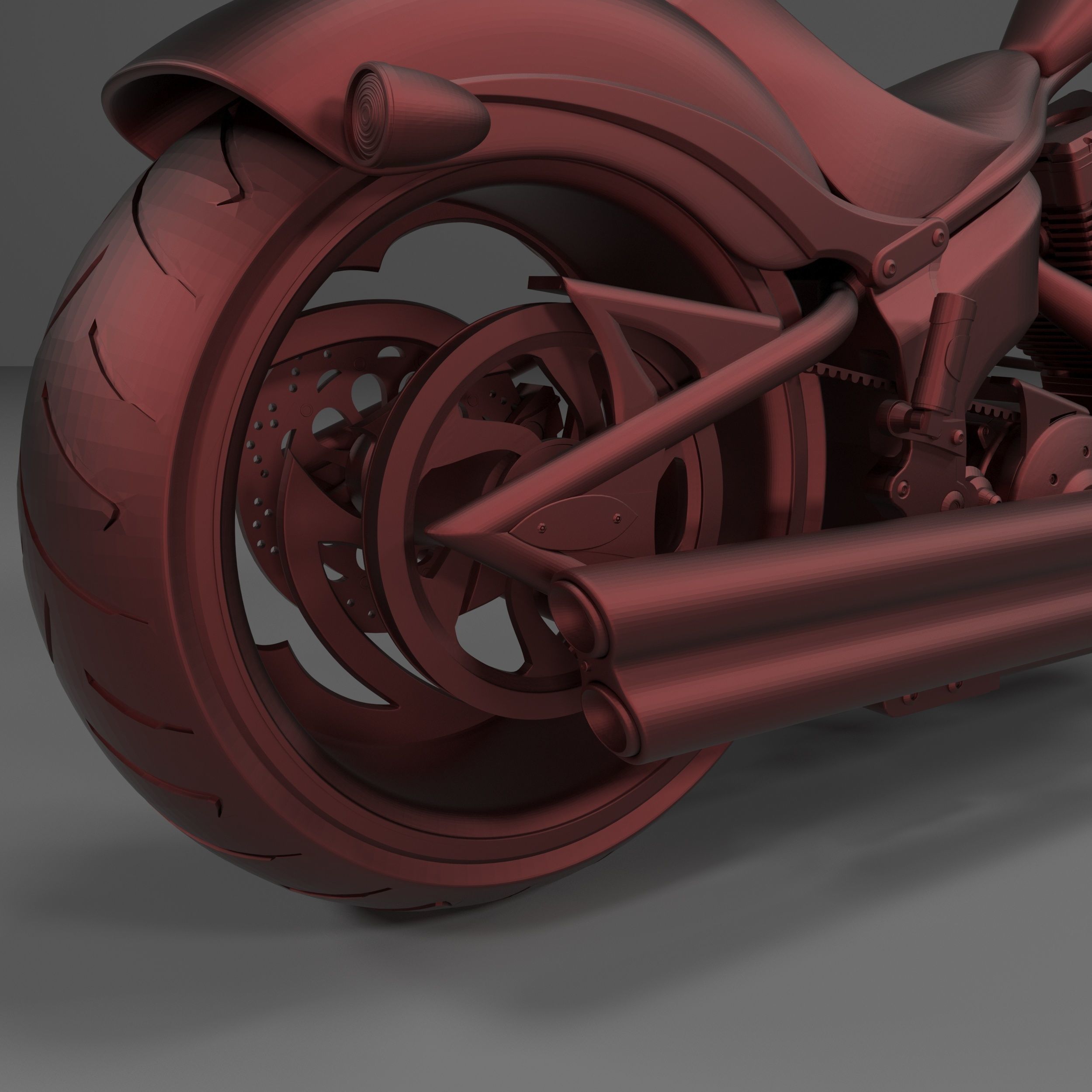 Big Dog K9 Chopper Motorcycle 3D Printable Model 3D print model_8