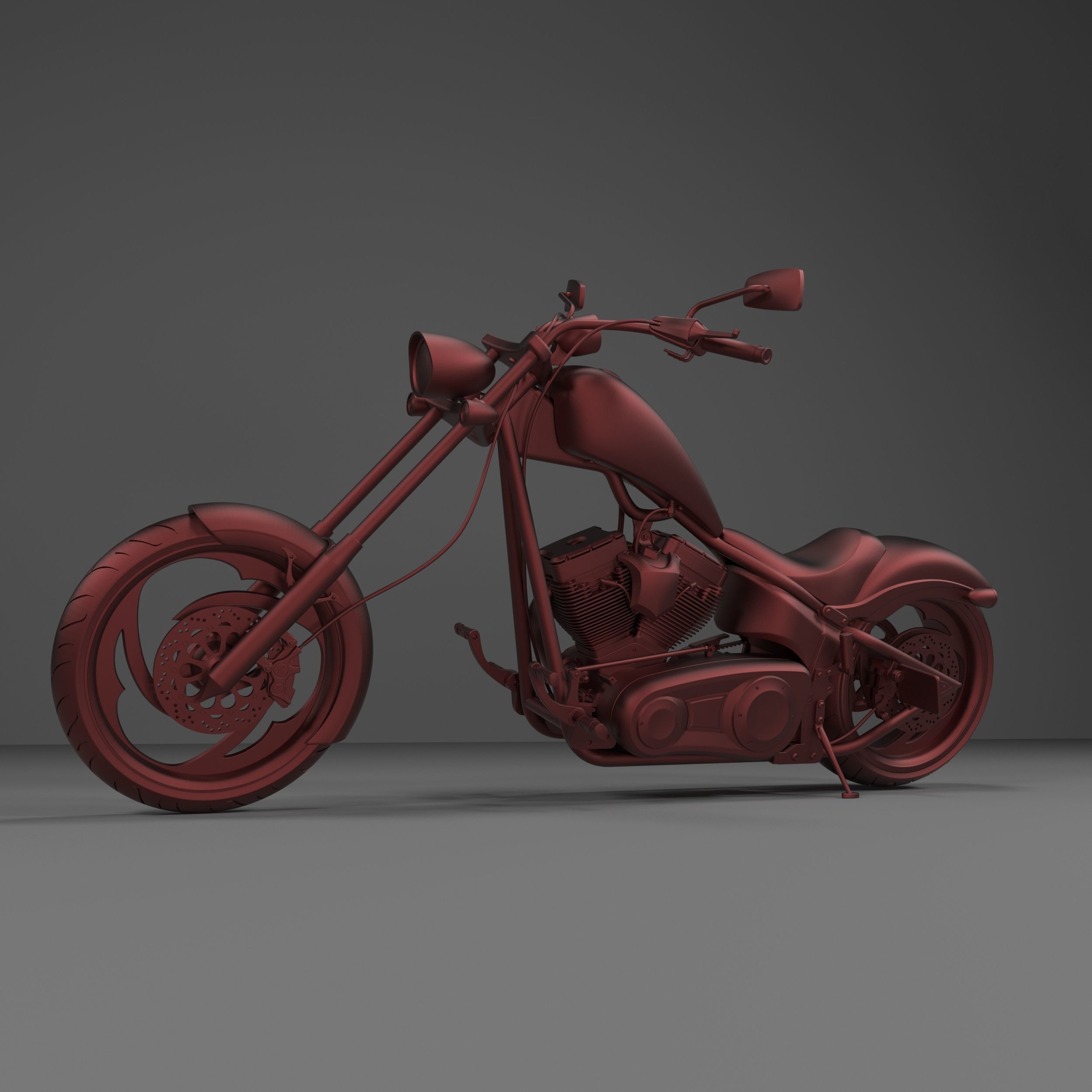 Big Dog K9 Chopper Motorcycle 3D Printable Model 3D print model_6