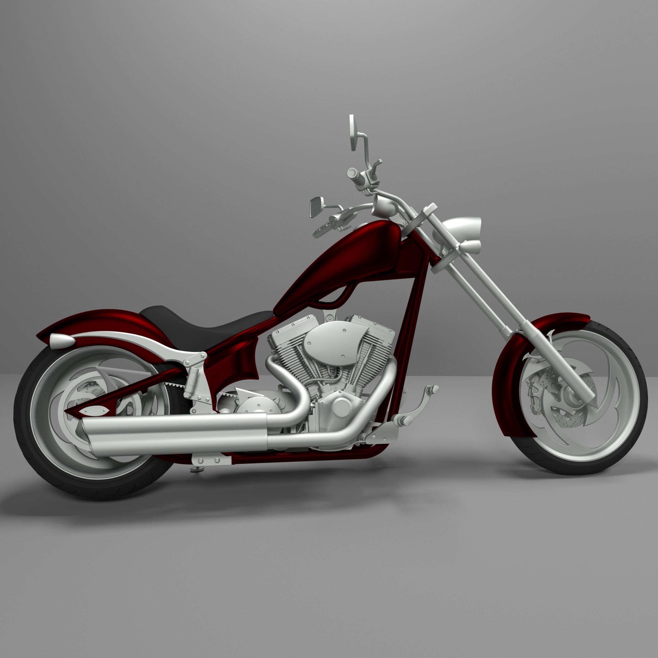 Big Dog K9 Chopper Motorcycle 3D Printable Model 3D print model_3
