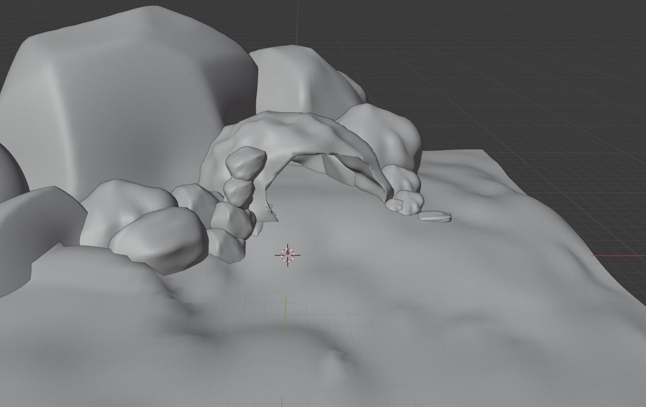 Rock Cave with textures and separate extra rocks set Low-poly 3D model_4