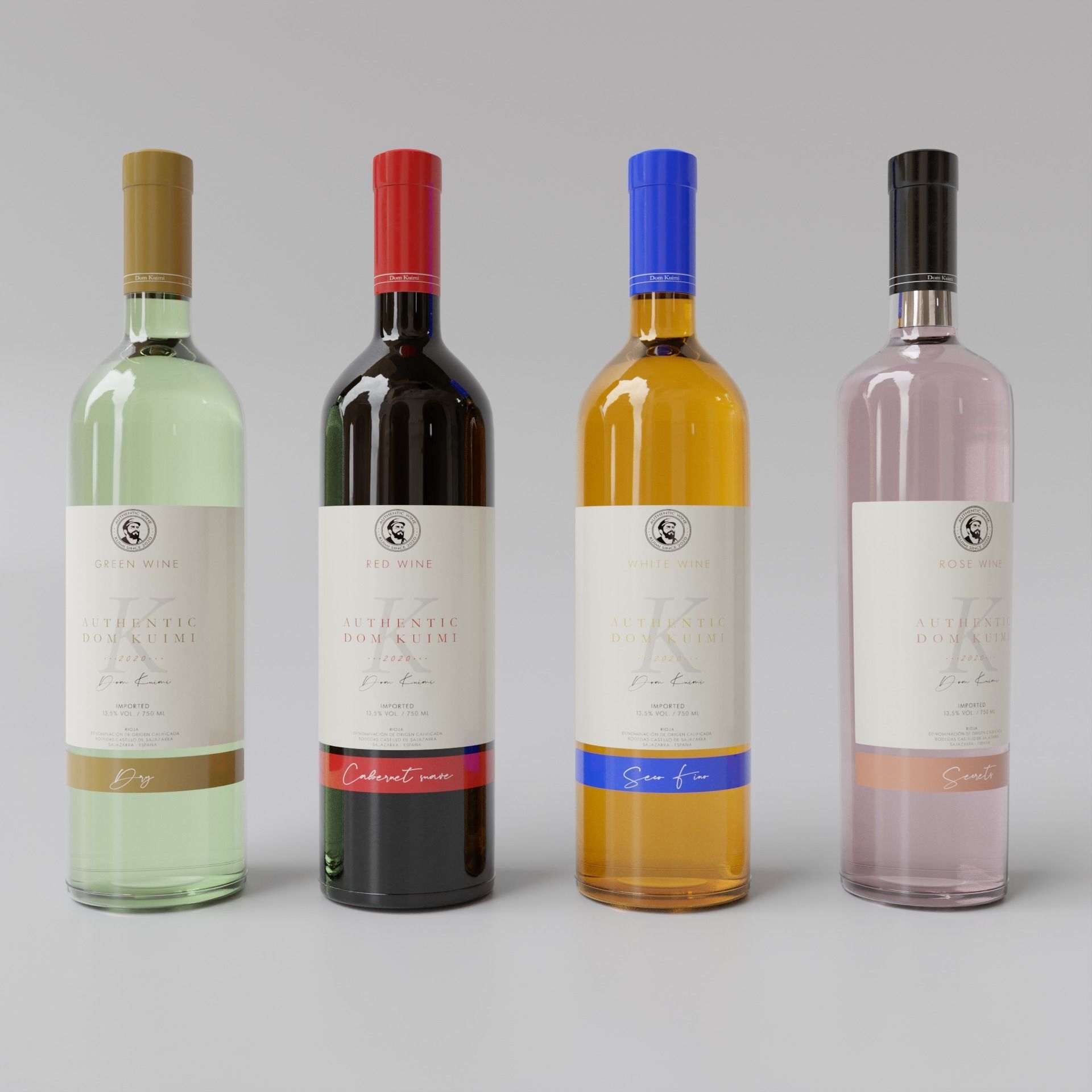 Wine Bottles 3D model_4