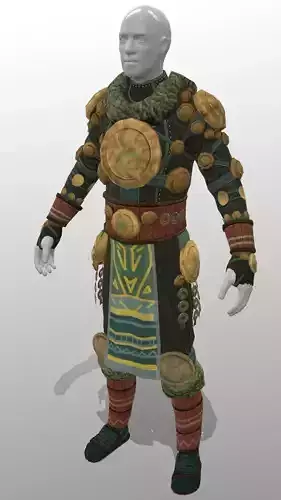 Wooden Plate Armor  Low-poly 3D model
